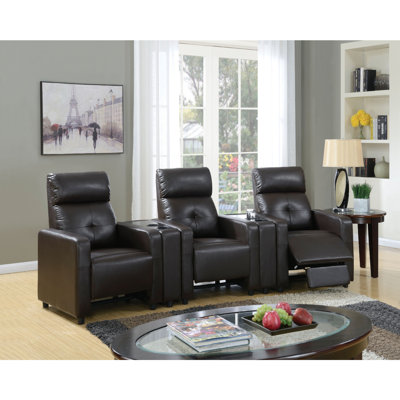 Taikanyaneo 110'' Faux Leather Reclining Sofa