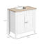 Étagère de salle de bain sous le lavabo - armoire en U, tablette réglable, structure de buffet blanc,