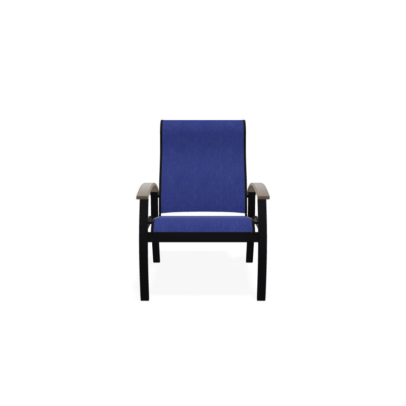 Chaise de patio Askar, Atlantis bleu royal Sunbrella®, Désert, Noir texturé