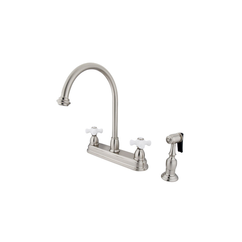Distributeur d’eau chaud & froid avec jet latéral Restoration, Nickel satiné
