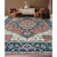 Tapis rouille et bleu noué à la main de haute qualité