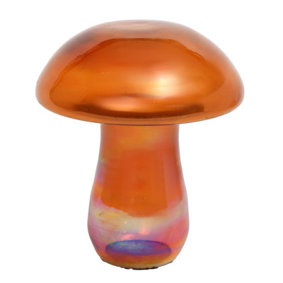 LARGE PATINA FINISH GLASS MUSHROOM