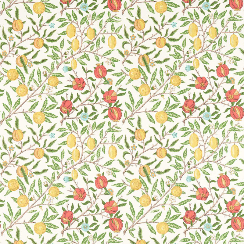 Fruit Fabric, Leaf Green/Madder