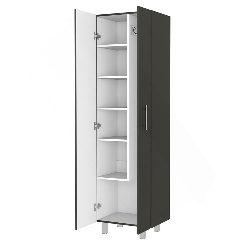 Armoire garde-robe à balconnet, cinq tablettes