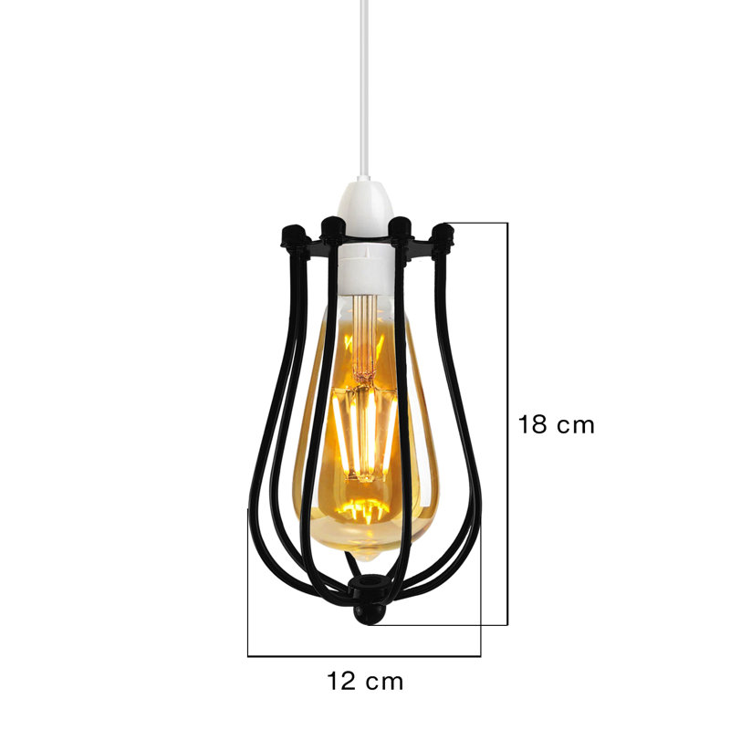 18cm H Metal Novelty Lamp Shade ( Screw On ), Brushed Silver