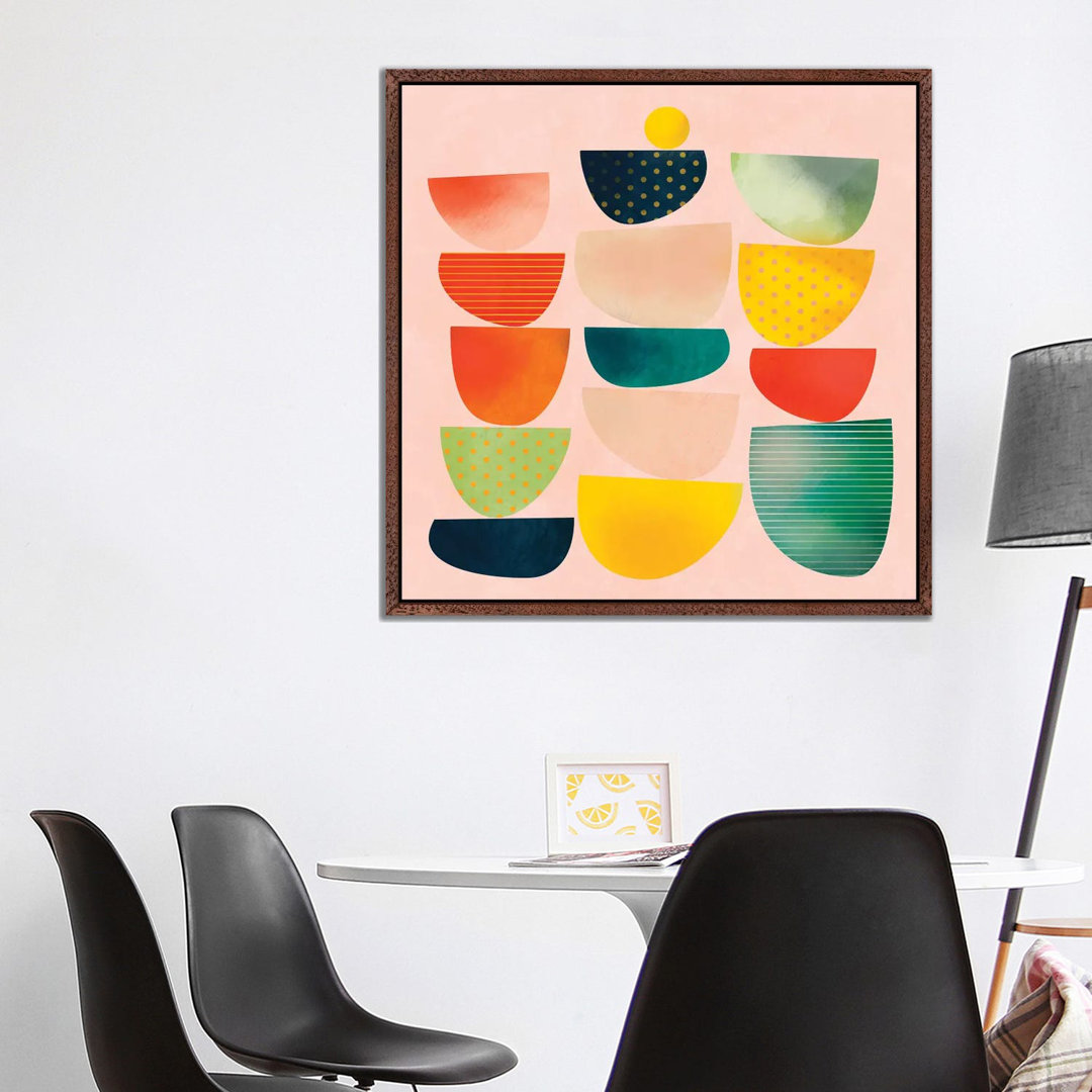 Mid Century Geometric Half Circles by Ana Rut Bré - Gallery-Wrapped Canvas Giclée on Canvas