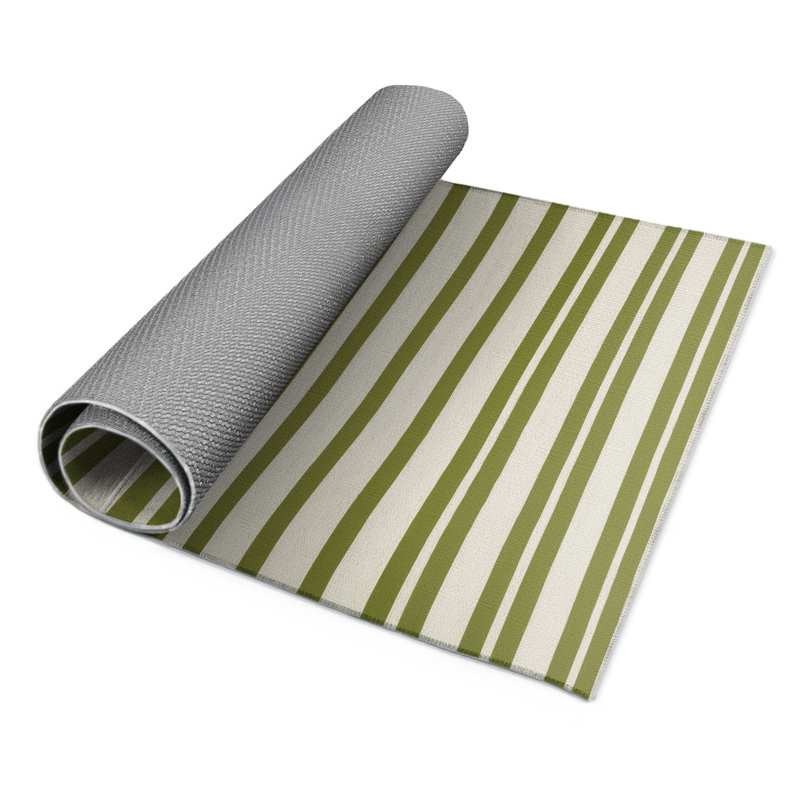 Tapis intérieur / extérieur beige HorizontalStripes, Rectangle 9 pi x 12 pi