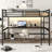 Metal Queen Size Loft Bed with Power Outlet and LED Lighted, Space-Saving, Noise Reduced
