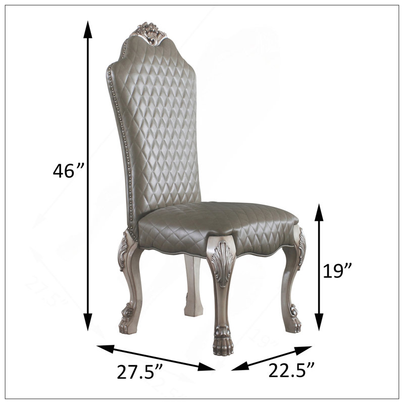 Chaises d'appoint rétro en similicuir blanc os rétro avec garniture cloutée, élégantes et durables pour tout décor (ensemble de 2)