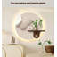 Décoration murale moderne ronde à DEL avec décor de plante artificielle-1427725410