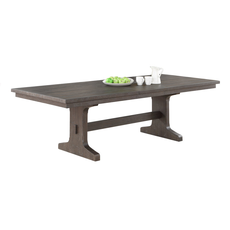 Rectangular Extendable 78"/96" Rustic Brown Wood Table