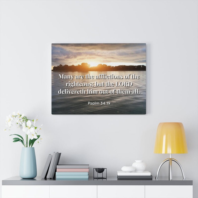 The Afflictions Psalm 34:19 - Wrapped Canvas Print