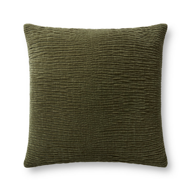 Housse de coussin rectangulaire Edan, Olive, Polyester/ Bourre en polyester, 22 po x 22 po
