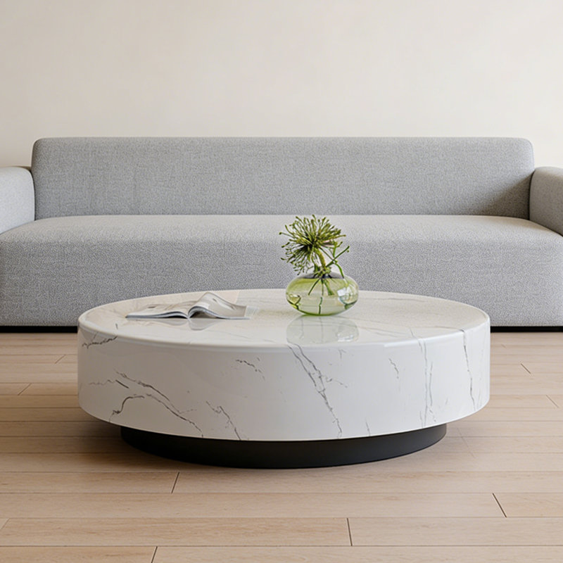 Arnette Coffee Table, White/Gray, 13.8" H x 31.5" L x 31.5" W