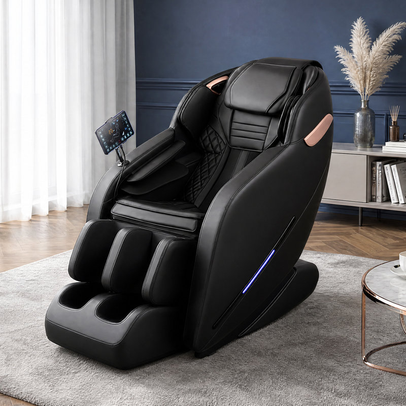 Fauteuil de massage, fauteuil de massage 3D à gravité complet avec repose-pieds extensible, modes automatiques, coussins gonflables, chauffage à la taille et aux jambes, haut-parleur Bluetooth, commande à écran tactile, pour la maison et le bureau