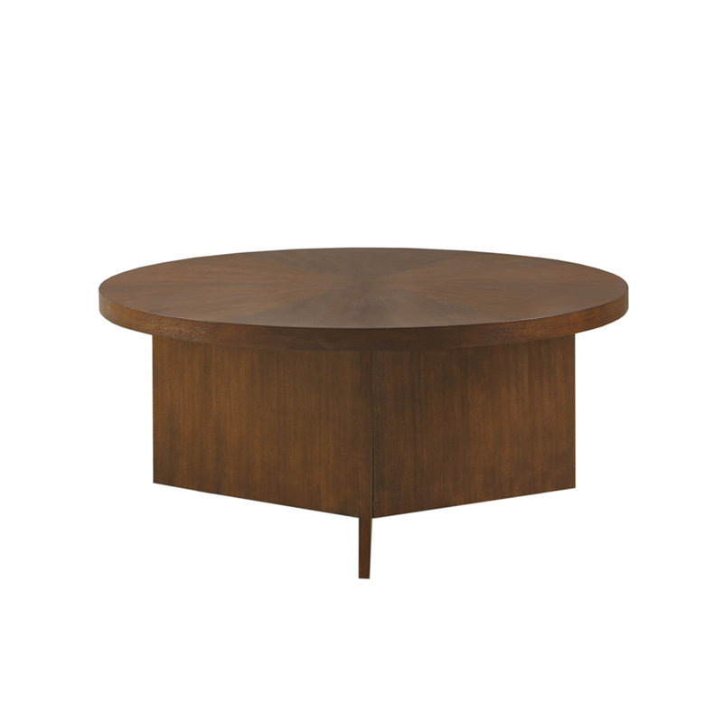 1 table basse ronde brun clair PCS