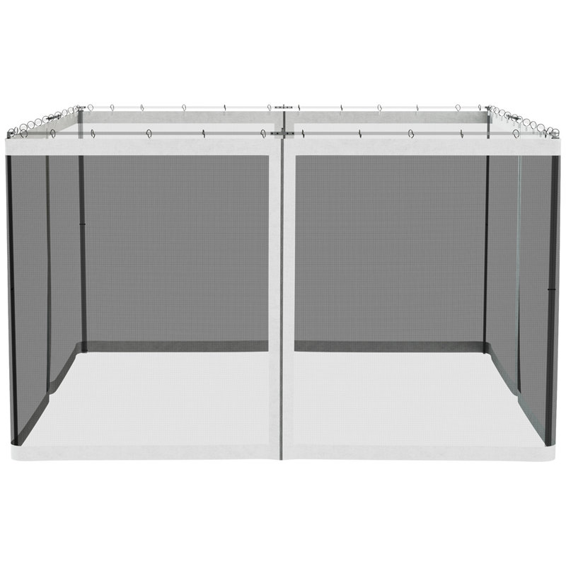 Outsunny 10' X 12' Replacement Mesh Sidewall Netting For Patio Gazebos And Canopy Tents With Zippers (Sidewall Only)