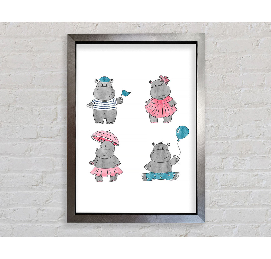 Gerahmtes Poster Hippo Love