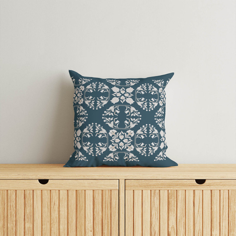 Coussin décoratif Rumi, Carré 16 po, Sarcelle