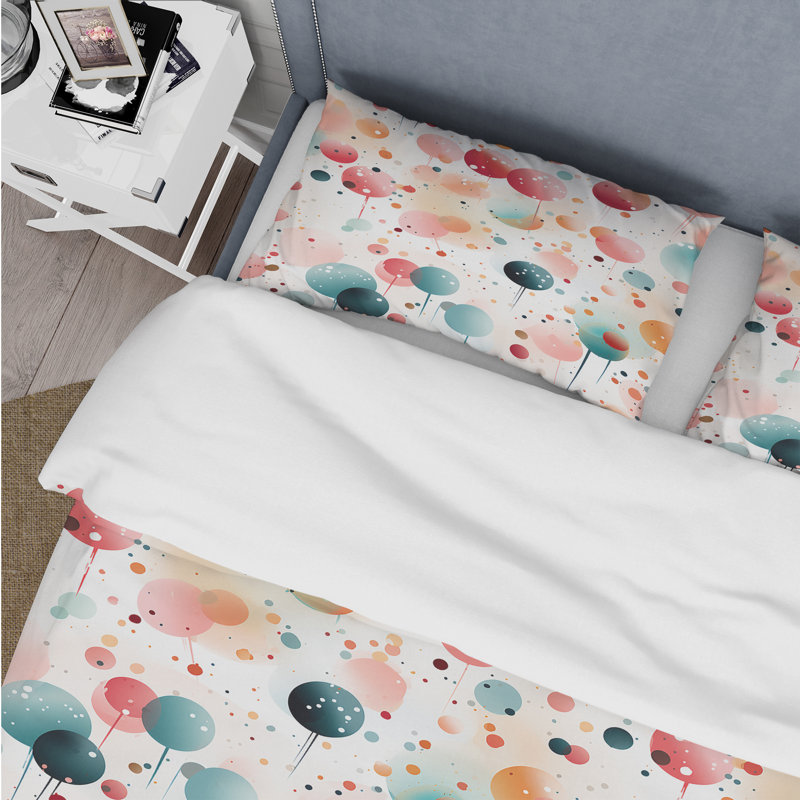 Literie à pois Ethereal Whispers, Housse de couette pour grand lit et 2 taies décor