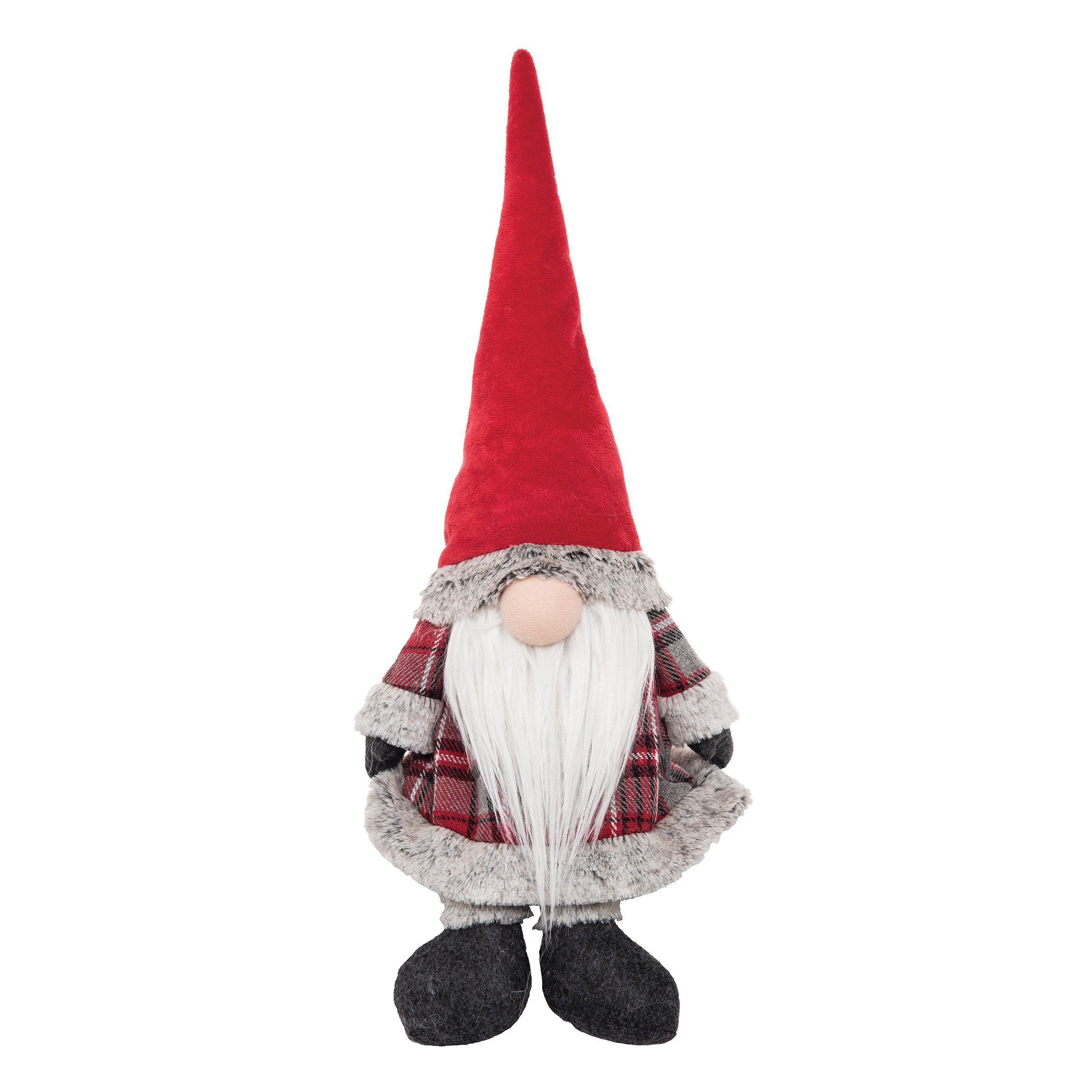 The Holiday Aisle® Red Plaid Gnome Door Stop | Wayfair