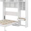 Lit escamotable mural avec bureau, armoire supérieure et tablettes de rangement, lit pliable peu encombrant-1725062974