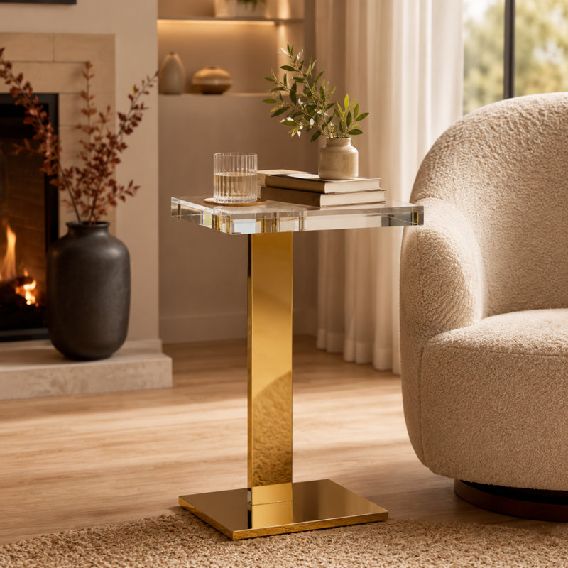 Stainless Steel Top End Table Set End Table