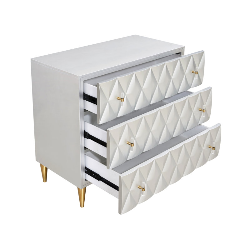 Armoire métallique argentée et champagne 3 - Console fonctionnelle et attrayante de style moderne avec rangement élégant
