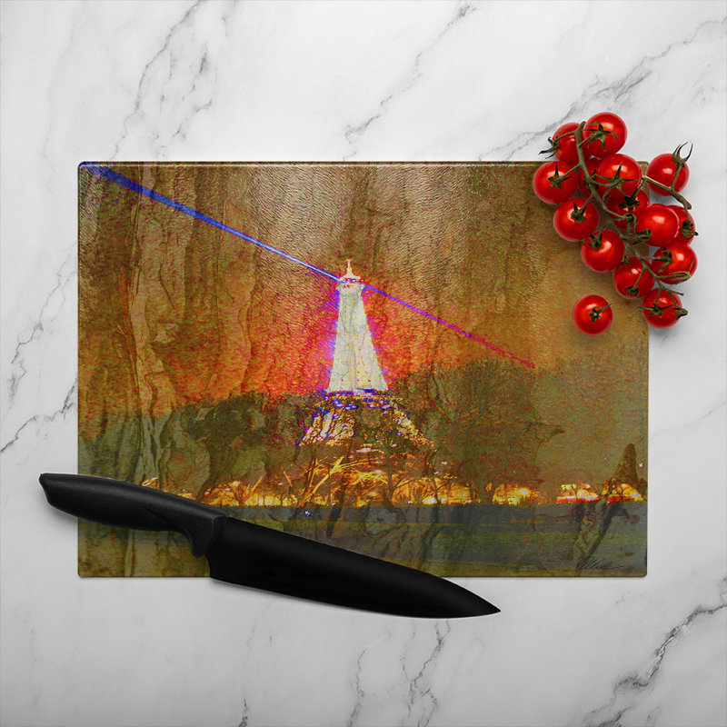 Tower Lights Glass Chopping Board, 40cm L x 28cm W