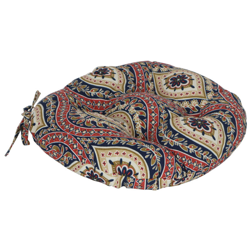 Coussins de chaise d'extérieur touffetés de 16 pouces (ensemble de 2), Rouge / brun clair / Jasmina Lakewood marocain