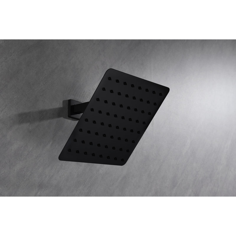 Ultra-Thin Shower Head 304 Stainless Steel - High Rain With Self Nozzles & Full Body Covering, Black Matte Style Rainfall Nozzles, Cover, Smooth Option