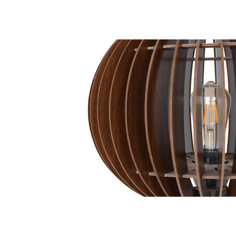 Scandinavian Floor Lamp, Walnut Color, 57.1 in Tall | MDF Body (0.1 in Thick), E27 Socket (Max 40W) | 39 in Cap Diameter, 21.7 in Leg Span | On/Off Switch on Cable, CE Certified | Elegant Lighting for Modern Spaces