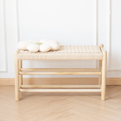 Everill Solid Wood Entryway Bench with Shoe Storage