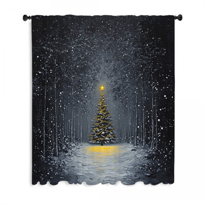Rideaux de fenêtre d'arbre de Noël, voilages et voilages de Noël - 1 panneau