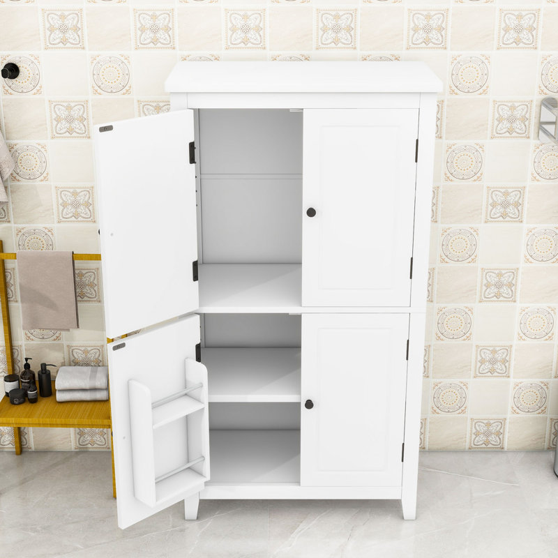 Armoire de rangement élégante avec tablettes de rangement, Blanc