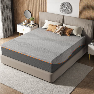 Matelas en mousse à mémoire de forme de luxe à refroidissement simple à très grand - mi-ferme, sans fibre de verre et certifié CertiPUR-US - Livré dans une boîte - Options d'épaisseur de 10/12/14 po