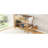 Twin Size Loft Bed With Desk, Boucle Upholstered Headboard And Footboard  With Ladder, Safety Guardrails,  Rubber Wooden Loft Bed,Natural