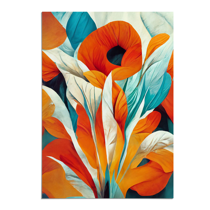 Pretty Abstract Flowers No.3 - Wall Art, Paper, 59.4cm H x 42cm W, No Matte