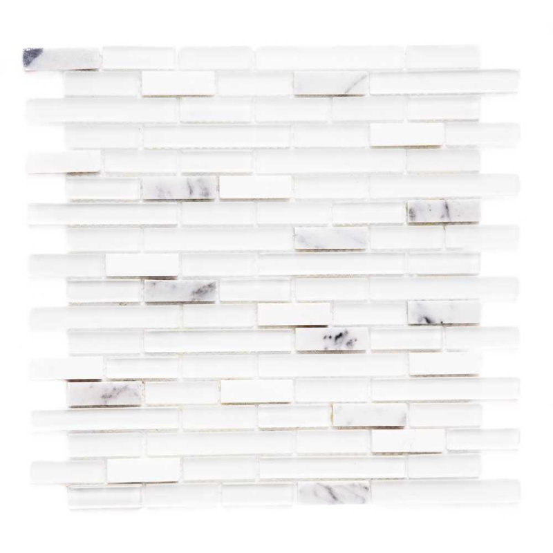 Carreau de mosaïque en verre 12 po x 12 po Victory Brick, Carrare