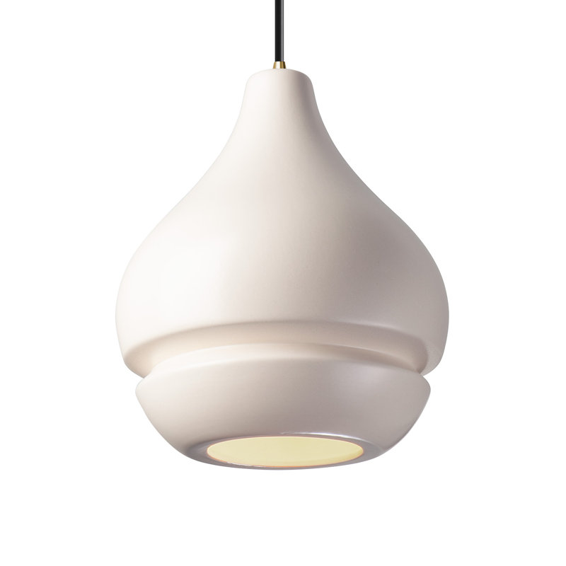 Sevenoaks 1 - Light Single Pendant, Antique Brass, LED, Matte White