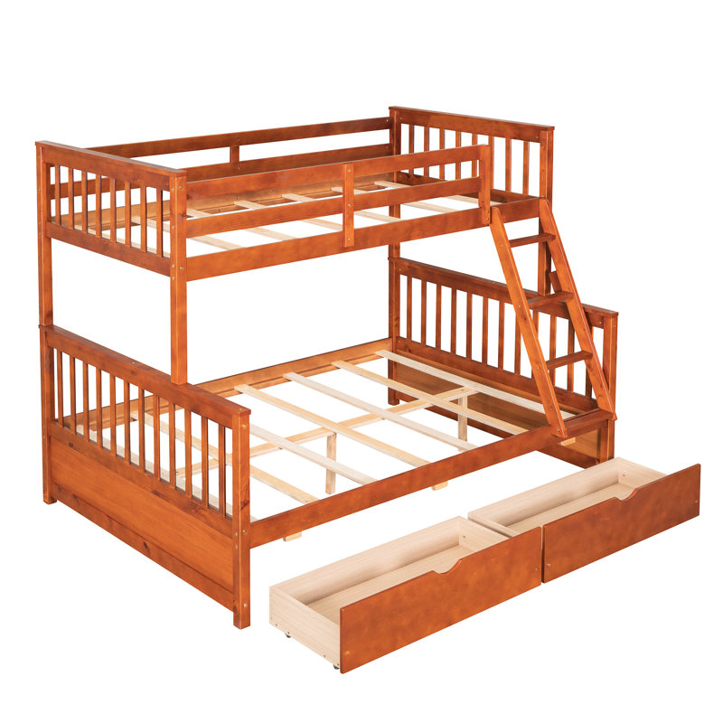 Lit superposé simple en noyer pour une configuration de chambre polyvalente avec options de rangement, élégant, Noyer