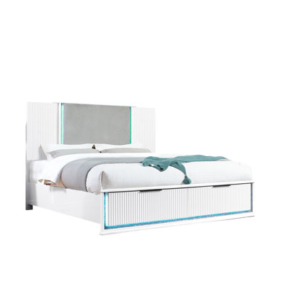 Pallas Bed with Storage Drawer and LED Light