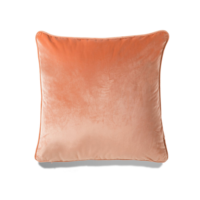 Grace Velvet Cushion, Orange, Polyester/ Bourre en polyester