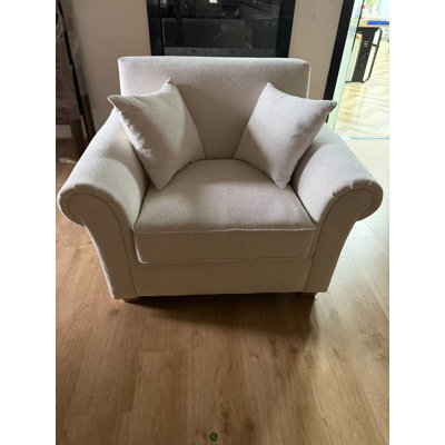 Fauteuil d'appoint surdimensionné en tissu rayé 40,94 po