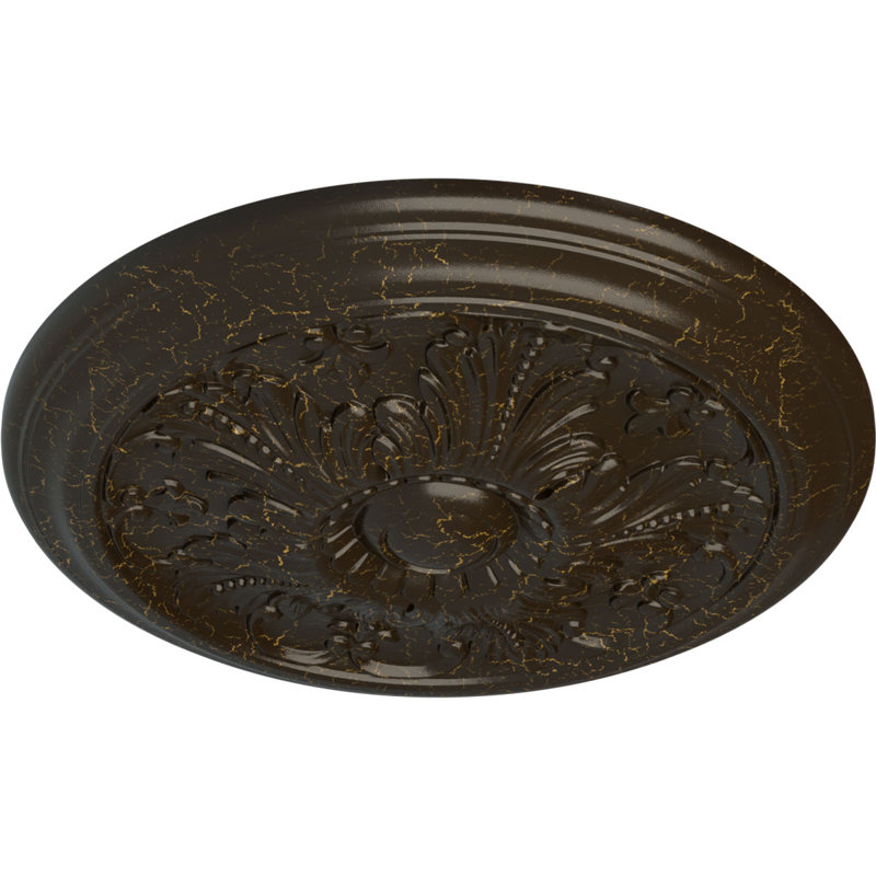 Médaillon de plafond Endurathane Terrones Butterfly, 17 7/8 po x P 3 7/8 po x P 1 po (convient aux auvents jusqu'à 3 7/8 po), fini craquelé acajou peint à la main
