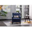 Fauteuil d'appoint avec têtes de clou et pieds en bois massif bleu sarcelle-1573060332