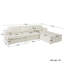Canapé d'angle Akshata 4 pièces en tissu bouclé avec pouf-424335106-424335548