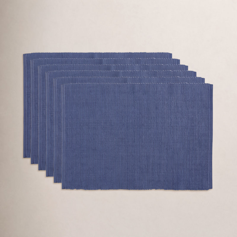 Ensemble de napperons en coton 6 pièces Aban Spice, Bleu