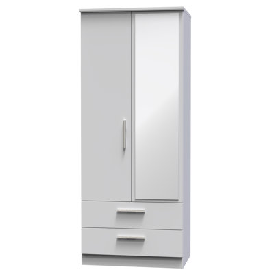 Borgeson 2 Door 2 Drawer Mirrored Robe