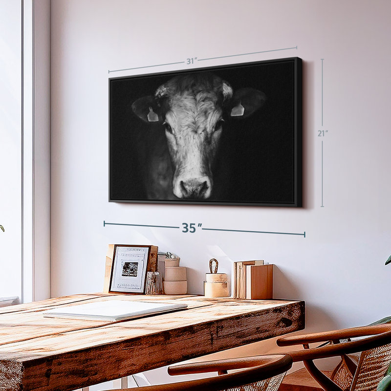 «Pondering Cow», reproduction sur toile, H 31 po x l 21 po